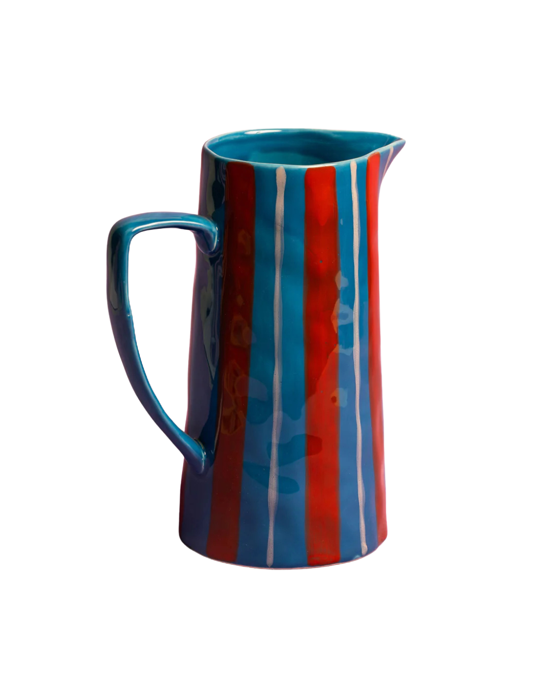 Hand-Painted Ceramic Striped Jugs