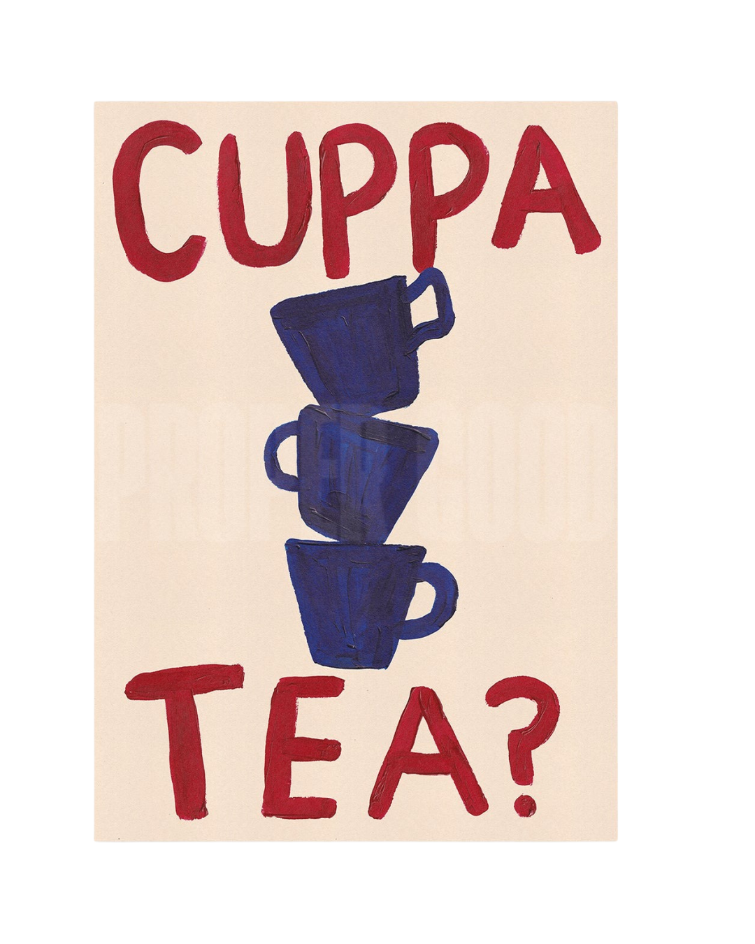 Cuppa Tea unframed A3 art print on archival matte paper, tea wall art for kitchen or coffee nook décor