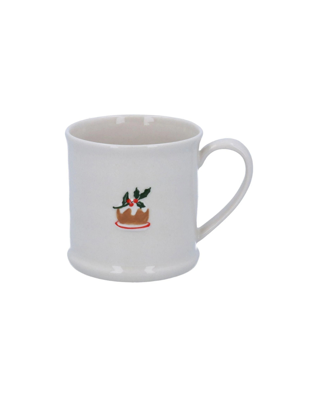 Mini Mug – Plum Pudding featuring a festive Christmas pudding design, cozy stoneware mug perfect for coffee, tea, or hot chocolate.