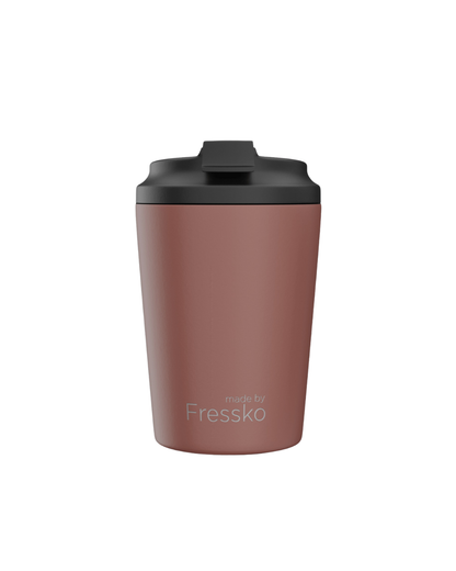 Tuscan Bino 230ml reusable coffee cup with screw-on lid, insulated stainless steel, eco-friendly, BPA-free travel mug for coffee or tea