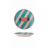 Caramella stoneware plate with hand-painted candy design in the center, green stripes on pink background, 16cm, colorful and playful tableware”