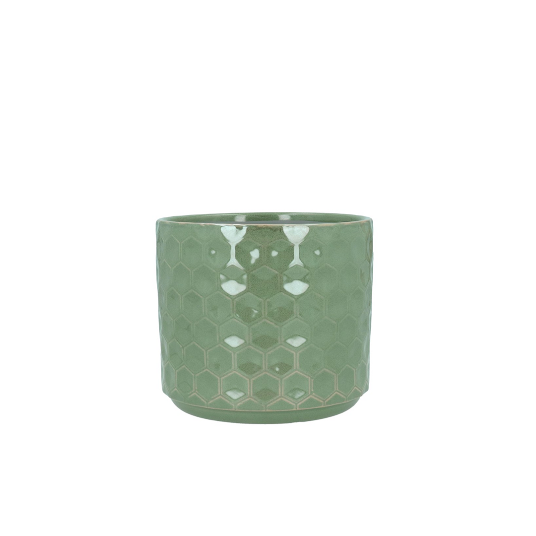 Green Reactive Glaze Stoneware Pot Cover 
