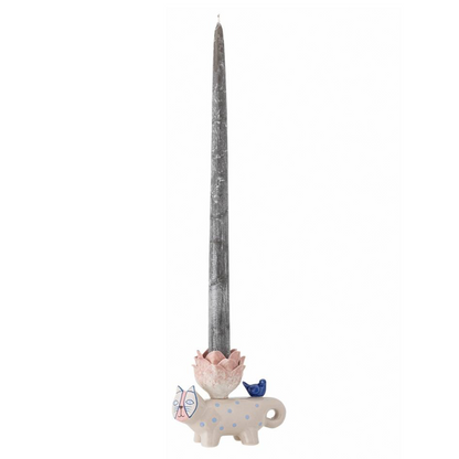 Missy Pink Lilac Spots Small Cat Candle Holder