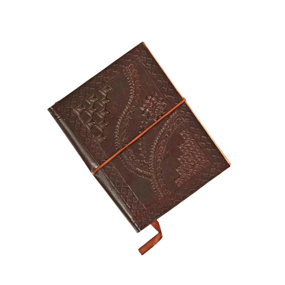 Handcrafted Leather Small Embossed Flower Journal