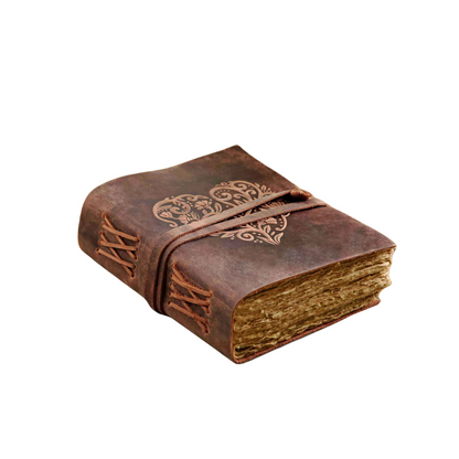 Heart Buffalo Leather Wraparound Journal