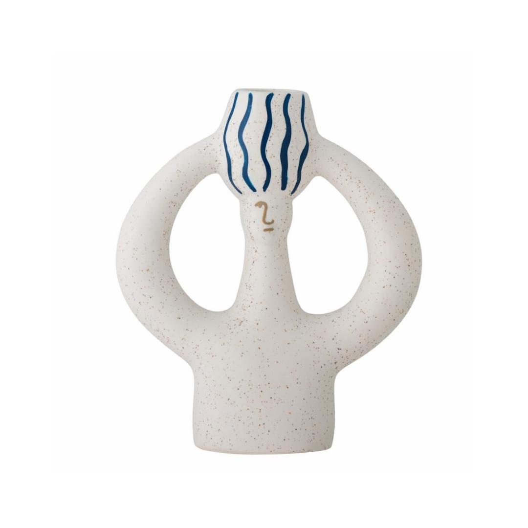 Hatty Hand-Painted Stoneware Candle Holder