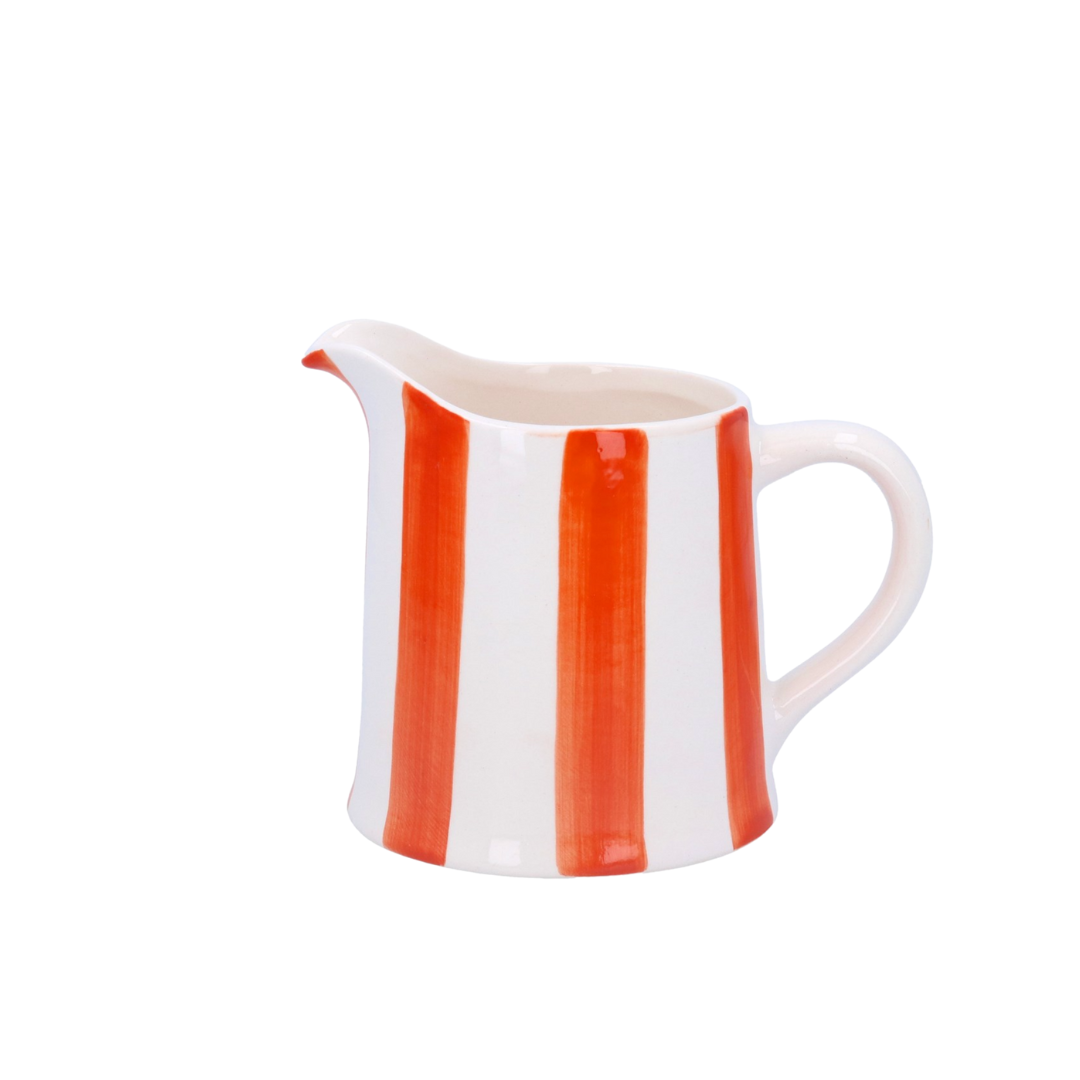Orange Stripe Ceramic Creamer Jug
