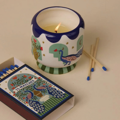 Peacock Soy Wax Ceramic Candle