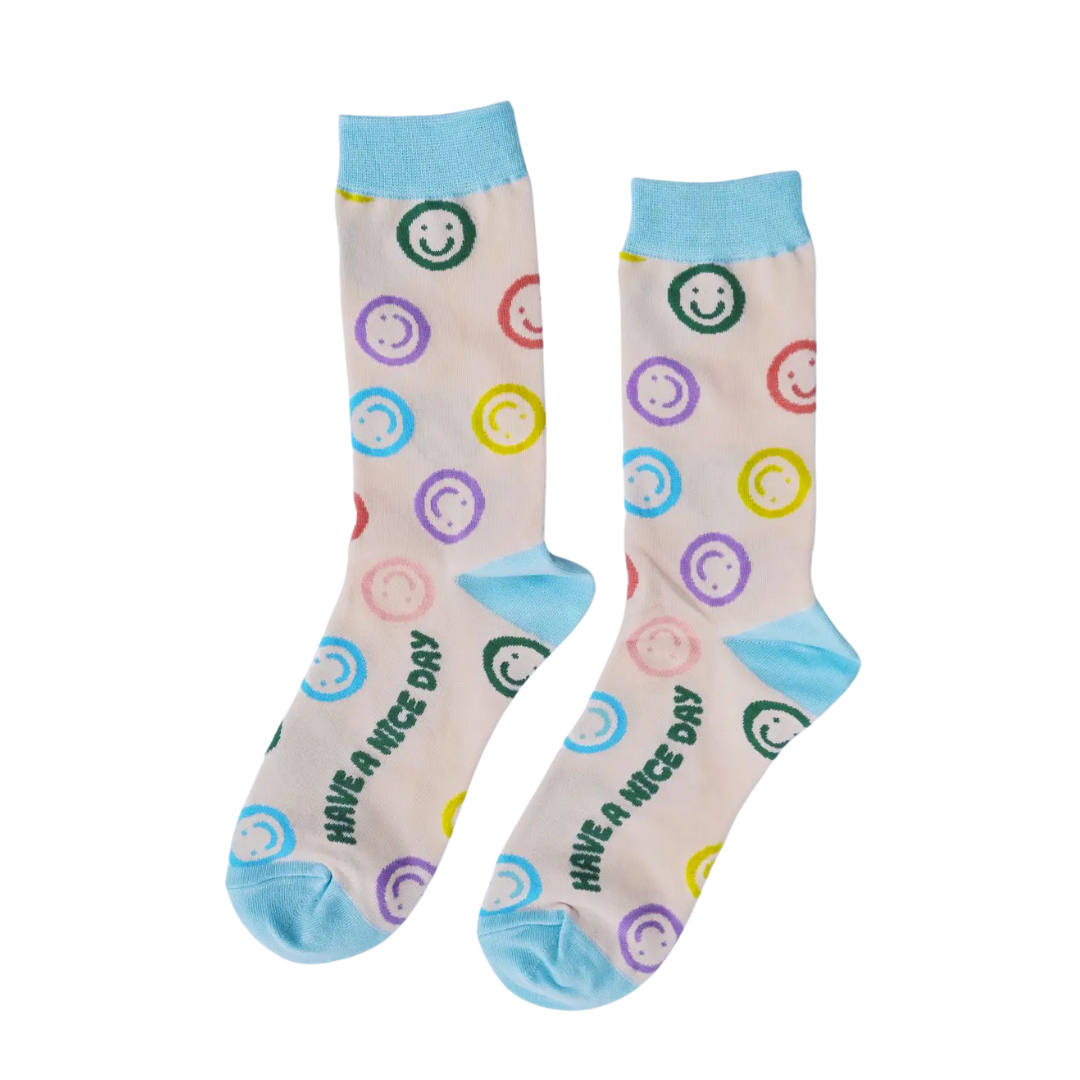 Smiley Cotton Crew Socks