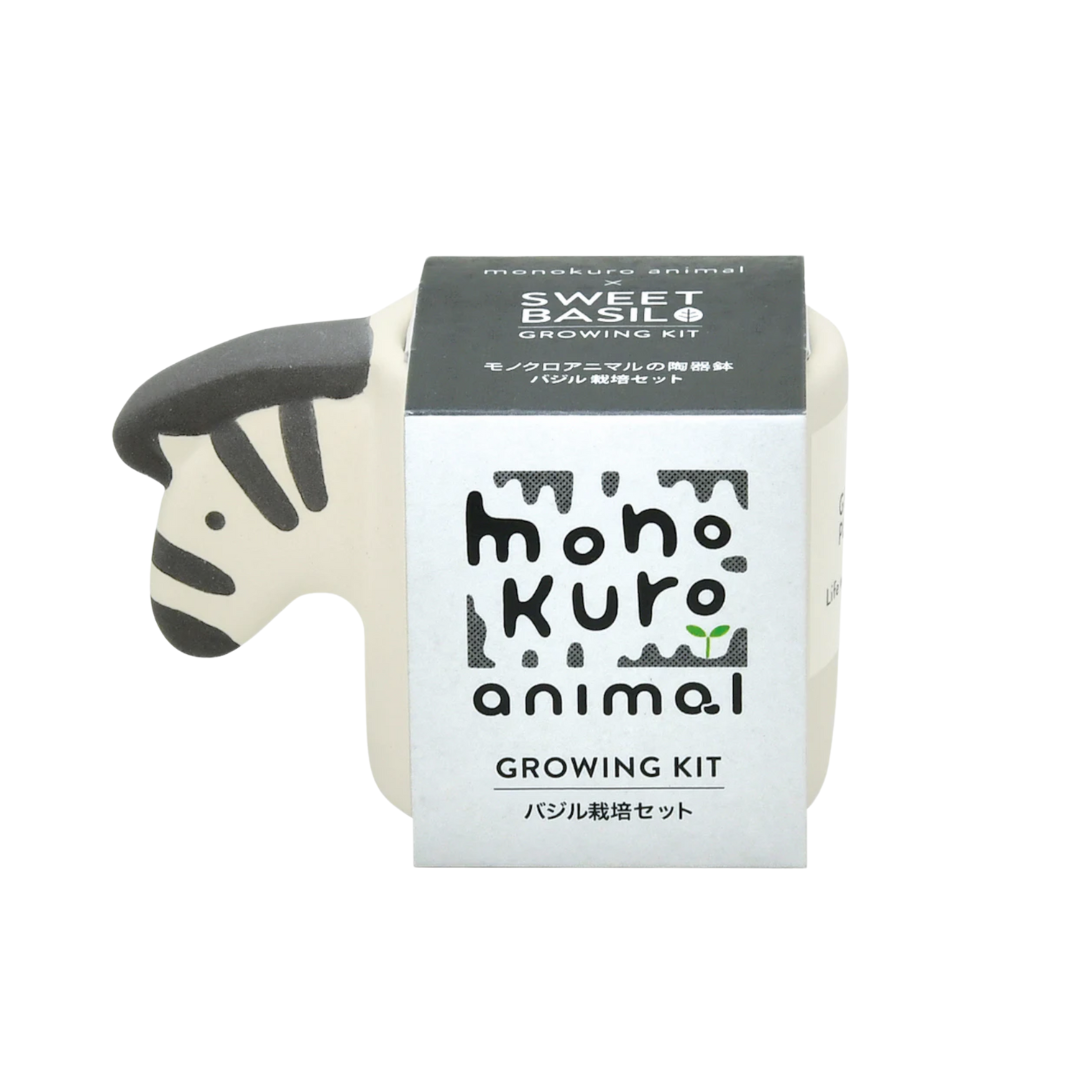Monokuro Zebra Sweet Basil Growing Kit