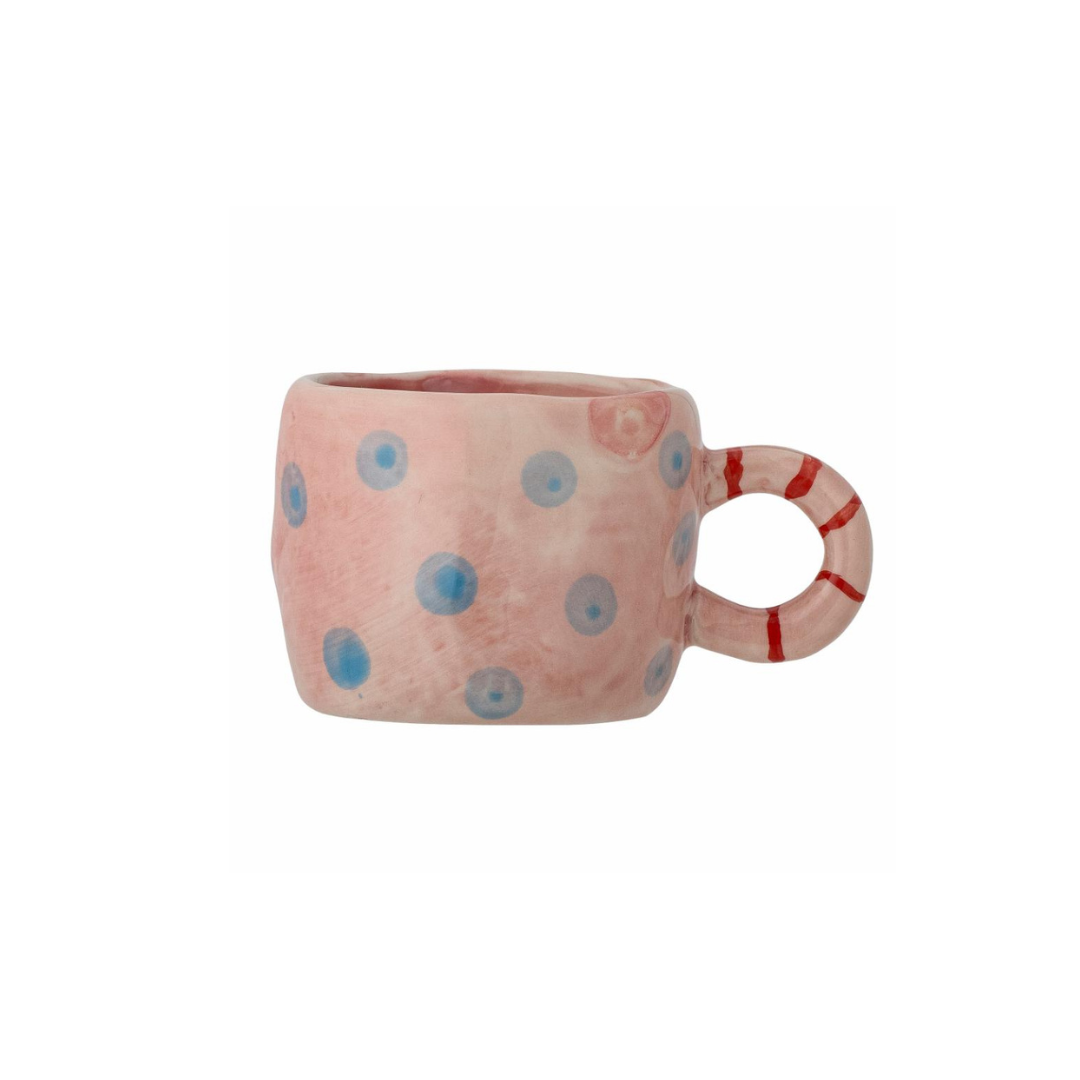 Mini Cup Rose & Blue Dots