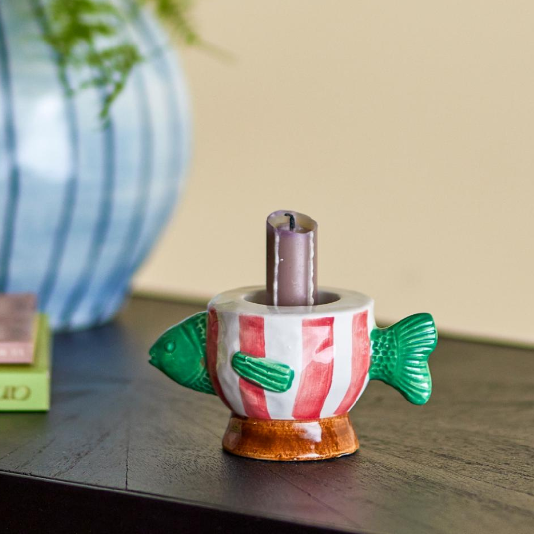 Codia Votive &amp; Candle Holder, Pink, Stoneware