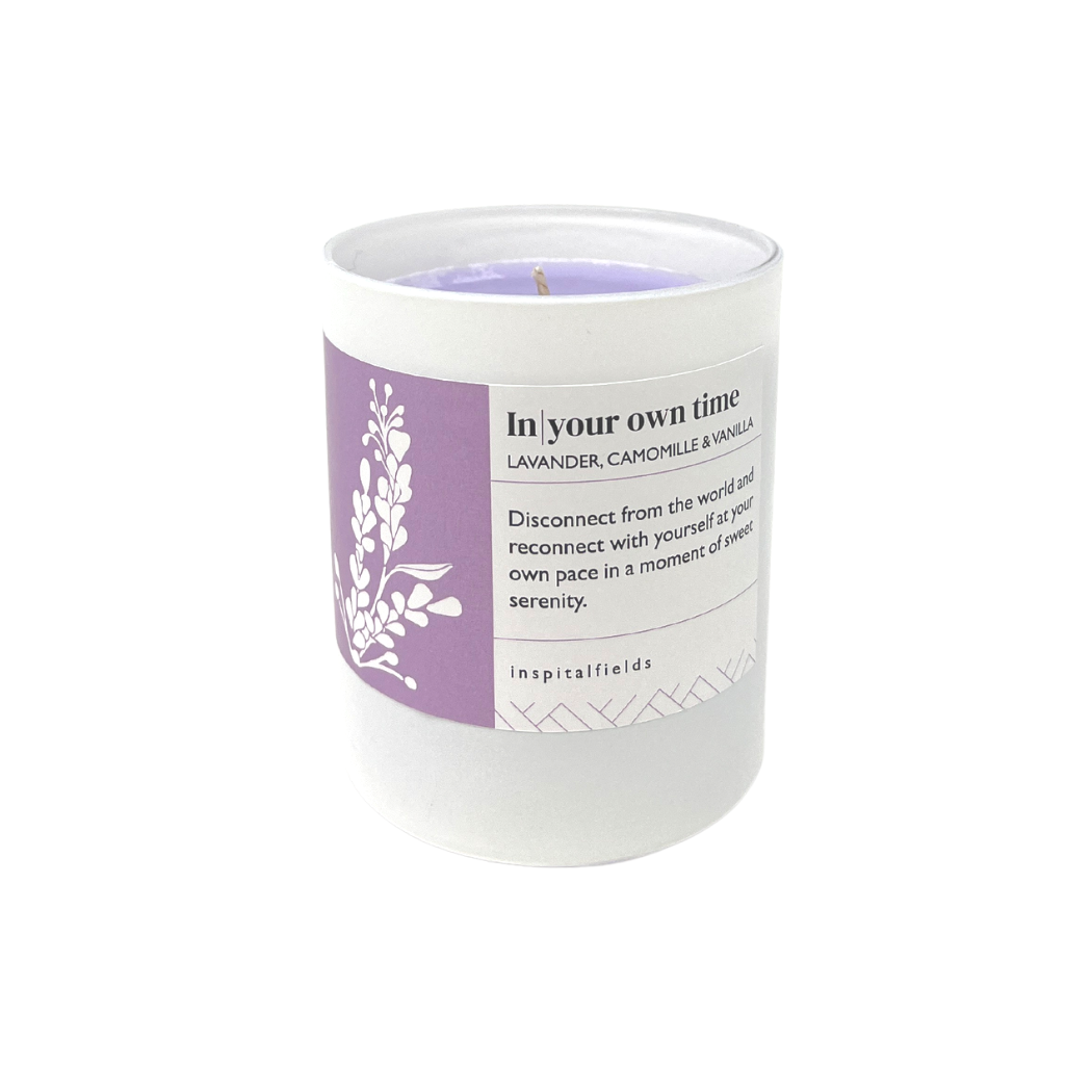 In Your Own Time | Lavander, Camomille & Vanilla Tinted Soy Wax Candle