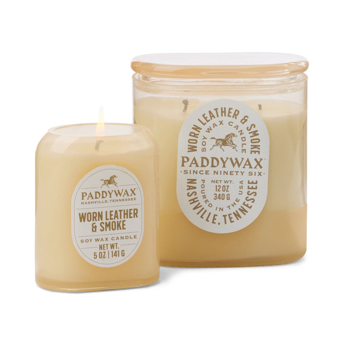 Worn Leather &amp; Smoke Soy Wax Candle