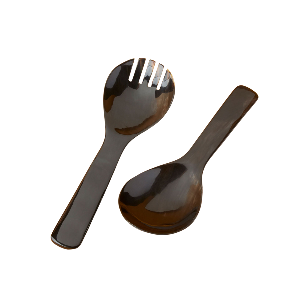 Horn Serving Fork And Serving Spoon 