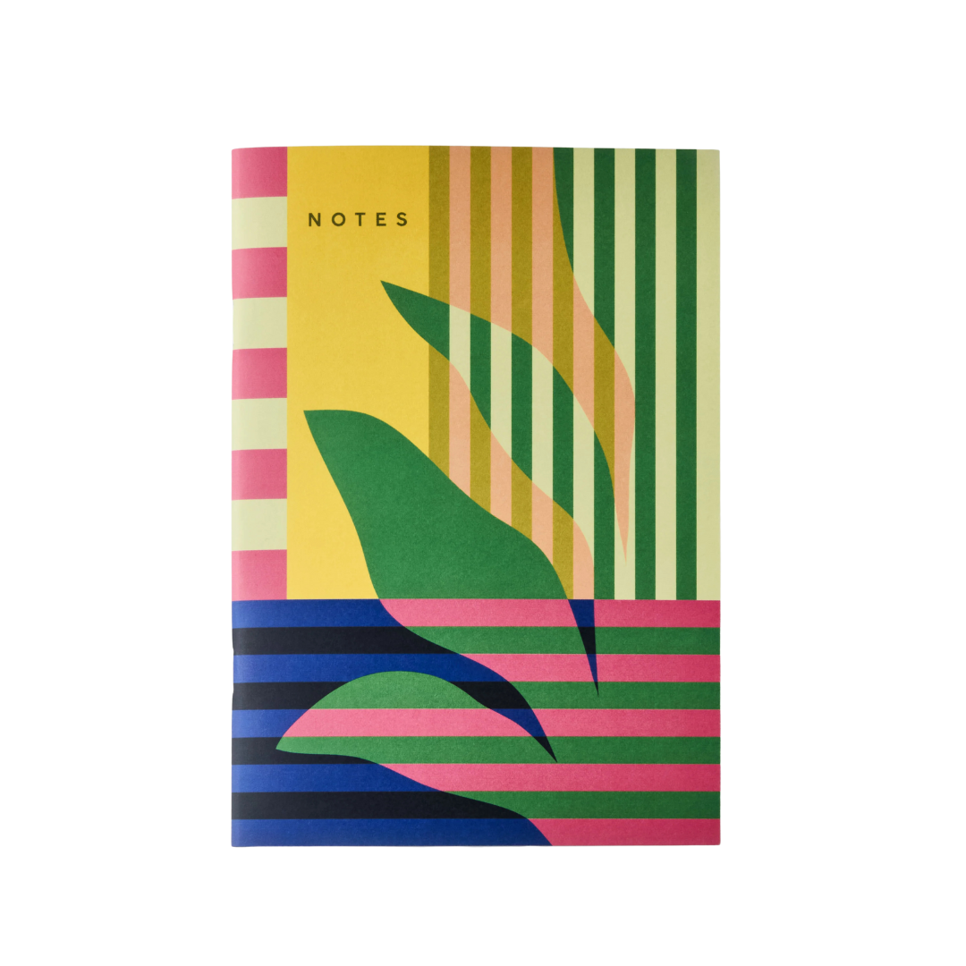 Colorful sorrento tropic  notebook with botanical abstract design and &