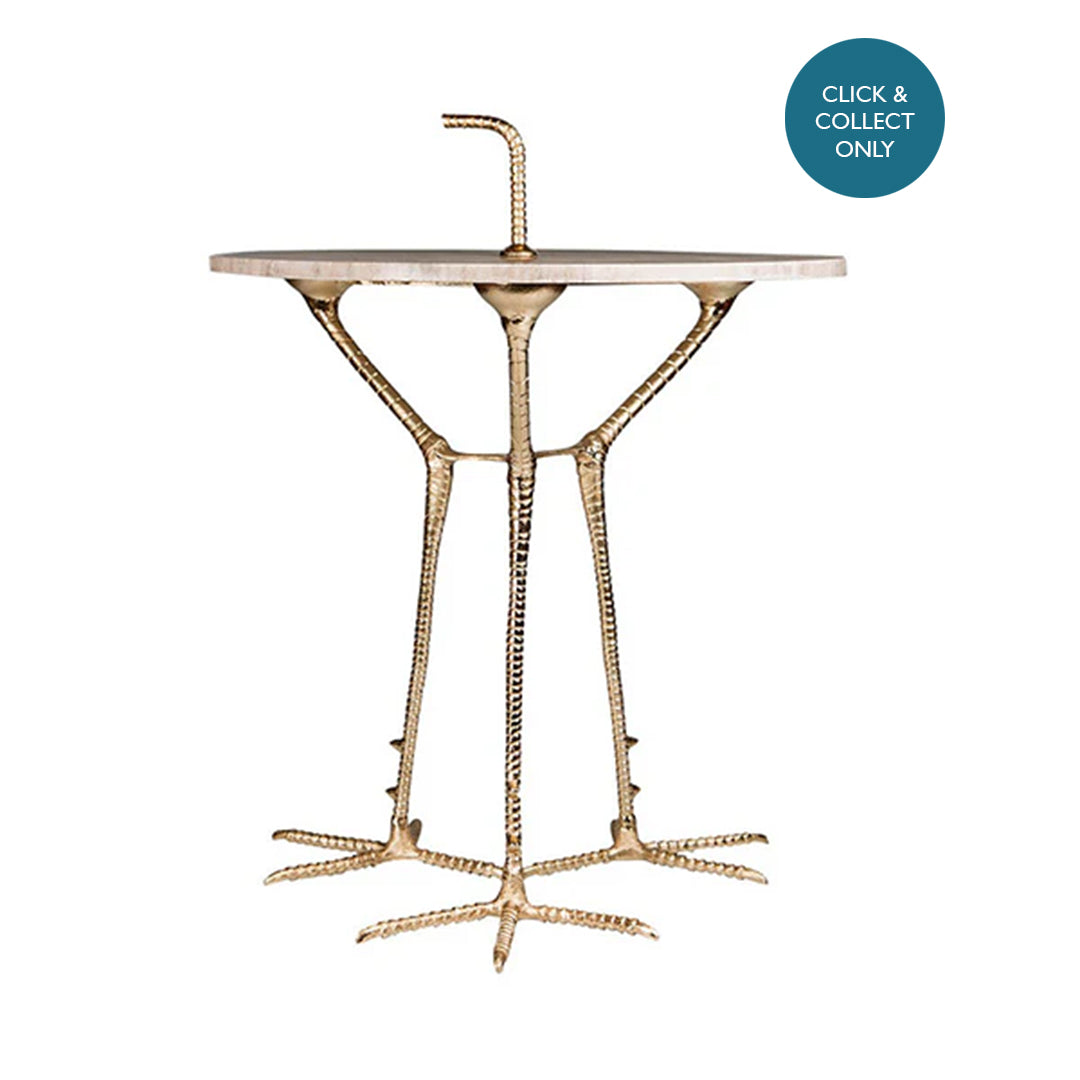 White Marble Bird Leg Side Table