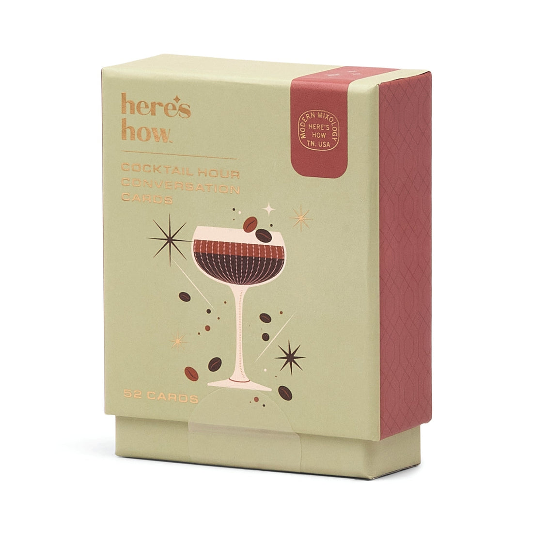 Cocktail Hour Conversation Cards deck in sleek cocktail-themed packaging