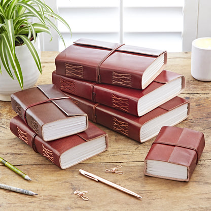 Distressed Leather Journal Red