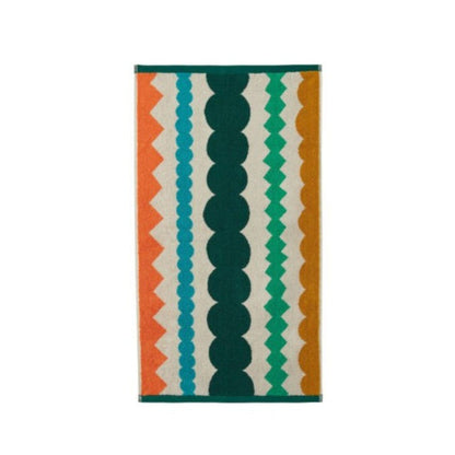 Mixed Fizz Hand Towel 50x90cm, 100% cotton, 600gsm, colorful playful design, ideal for bathroom or gym use, made in Portugal.
