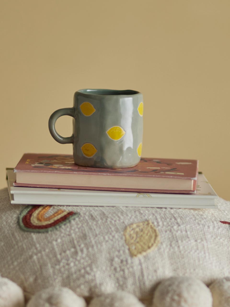 Agnes Stoneware Green Cup With Lemon
