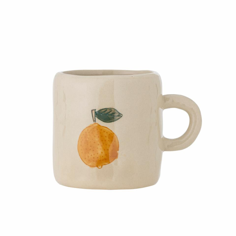 Agnes Stoneware White Cup With Lemon