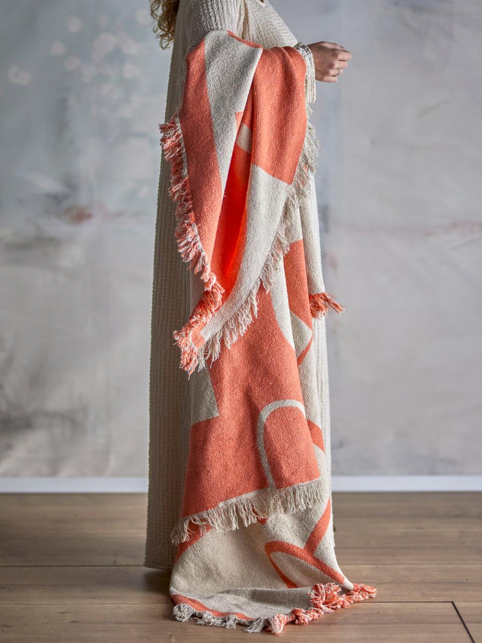 Caya Orange Throw Recycled Cotton