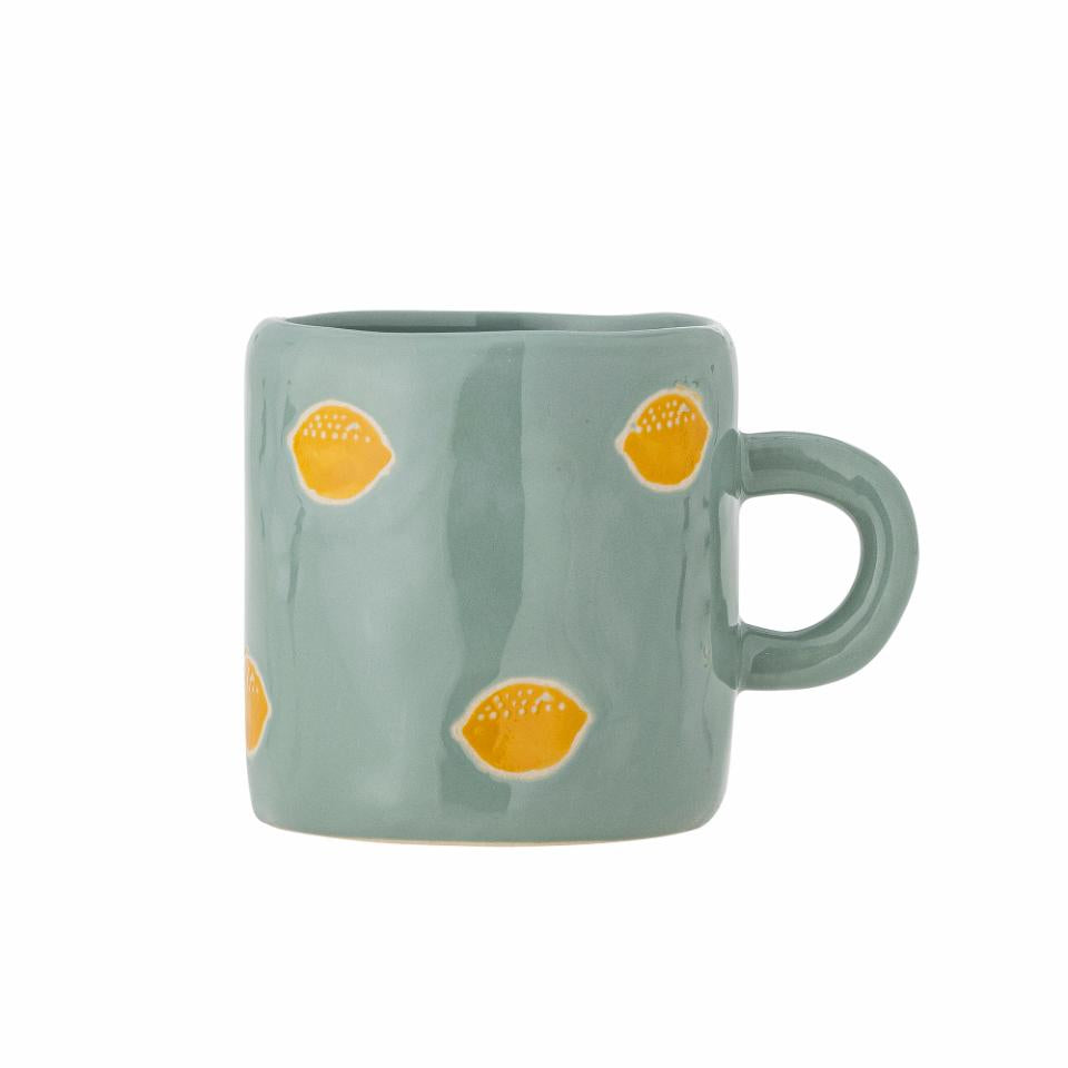 Agnes Stoneware Green Cup With Lemon
