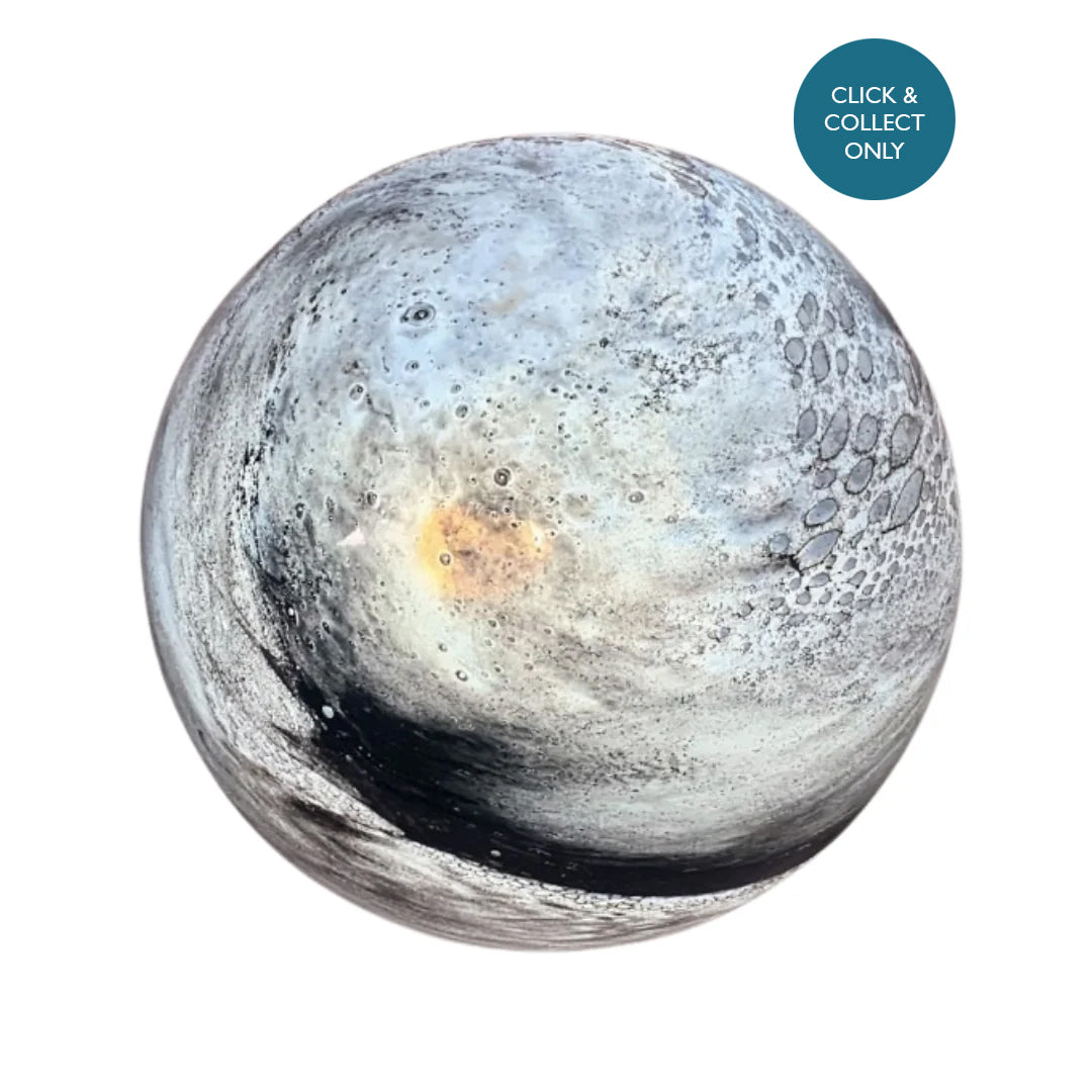 Black Grey XL Planet Glass Lamp