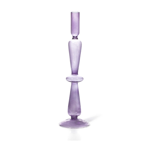 Glass Taper Candle Holder in Lilac