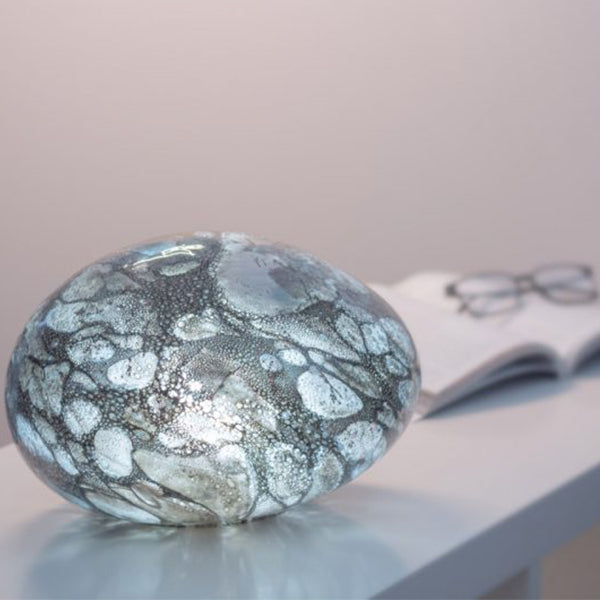 Smoky Quartz Pebble Glass Lamp 20cm