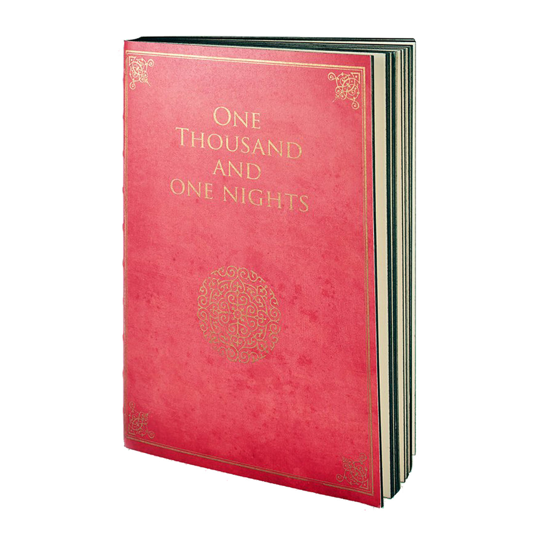 Cover of One Thousand and One Nights handmade notebook from the Libri Muti Collection, featuring a soft cover and gold hand-coloured slice, crafted in Florence, Italy.