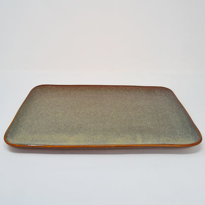 Brown &amp; Green Rectangular Serving Plate