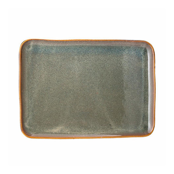 Brown & Green Rectanfular Serving Plate