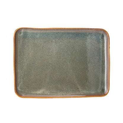 Brown &amp; Green Rectanfular Serving Plate