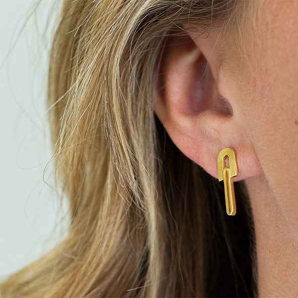 Cambodia Gold Rainbow Stud Earrings