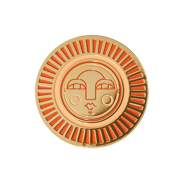 The Sunny Face Coaster in Peachy Orange