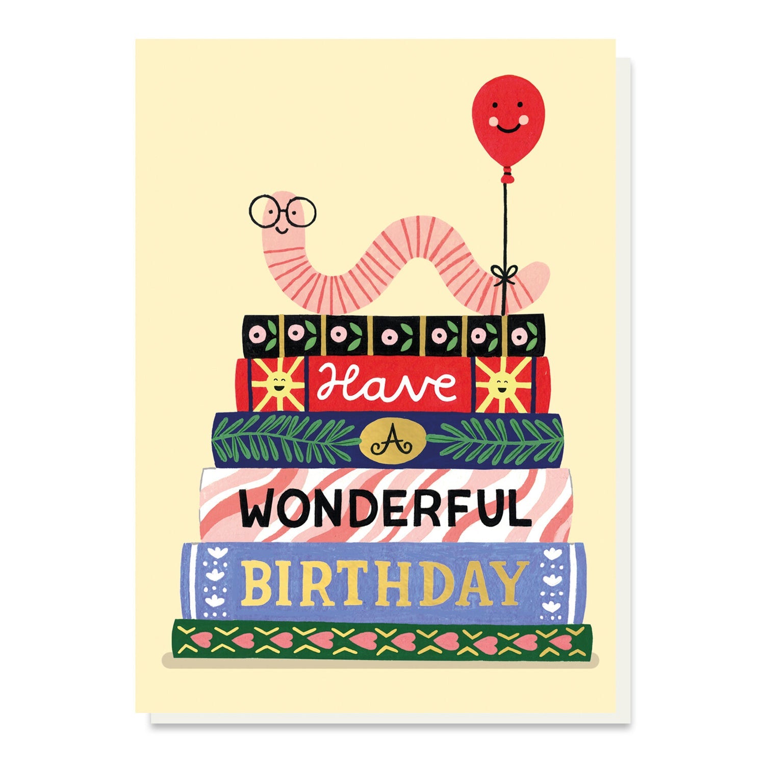 Birthday Book Worm Card 