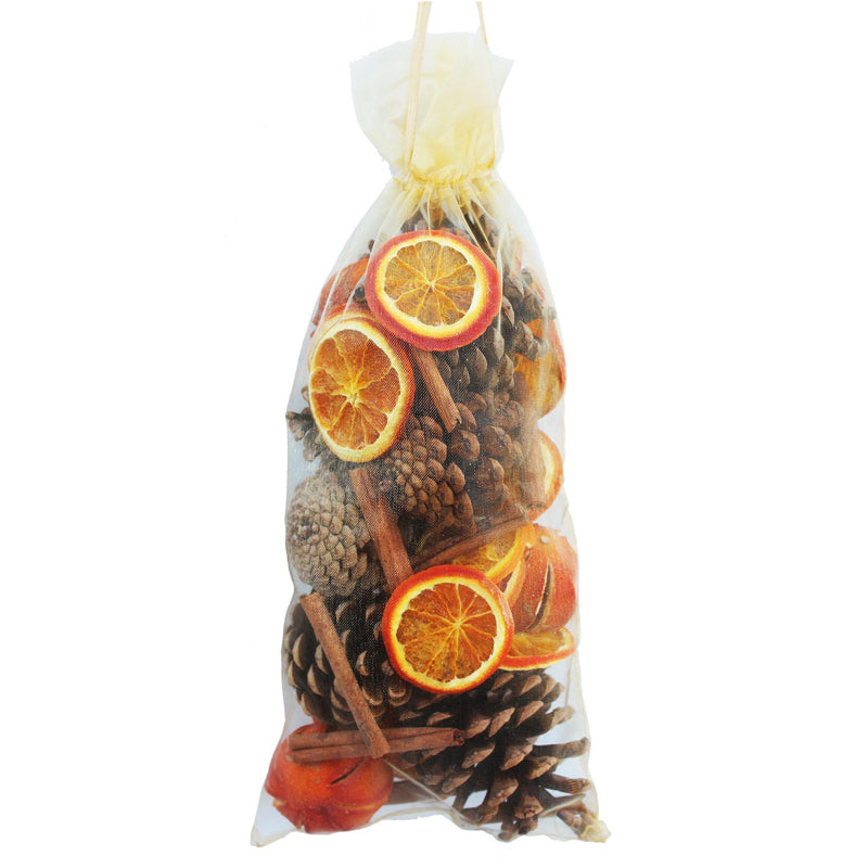 Large Cone Orange and Cinnamon Organza Bag