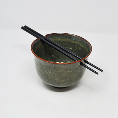 Ceramic Noodle Bowl with Chopsticks - Set of 4