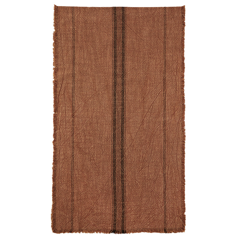 Brown Table Runner With Fringe