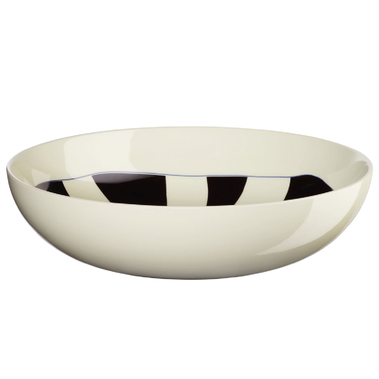 Stoneware Natural &amp; Black Chapiteau Salad Bowl