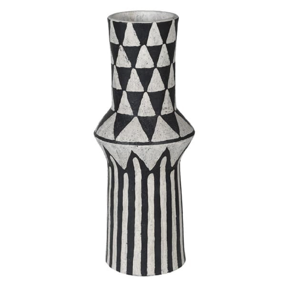 Black And White Tribal Stripe Vase