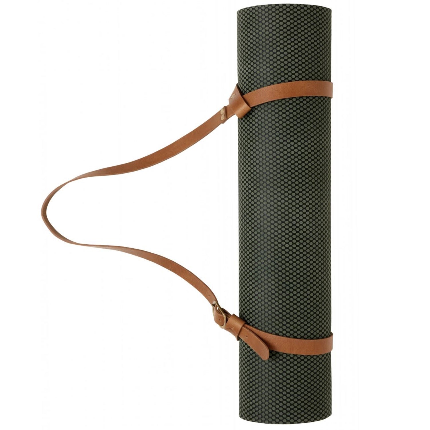 Brown Leather Strap For Yoga Mat