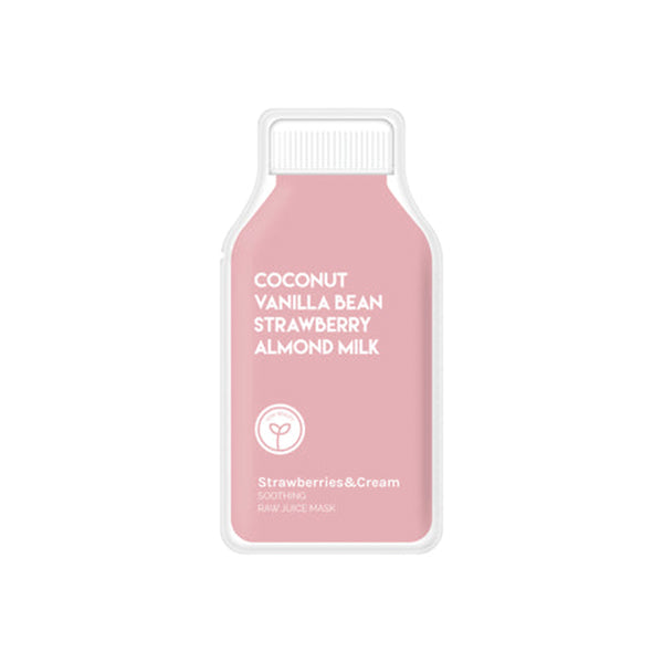 Coconut Vanilla Bean Strawberry Almond Milk Soothing Raw juice Mask
