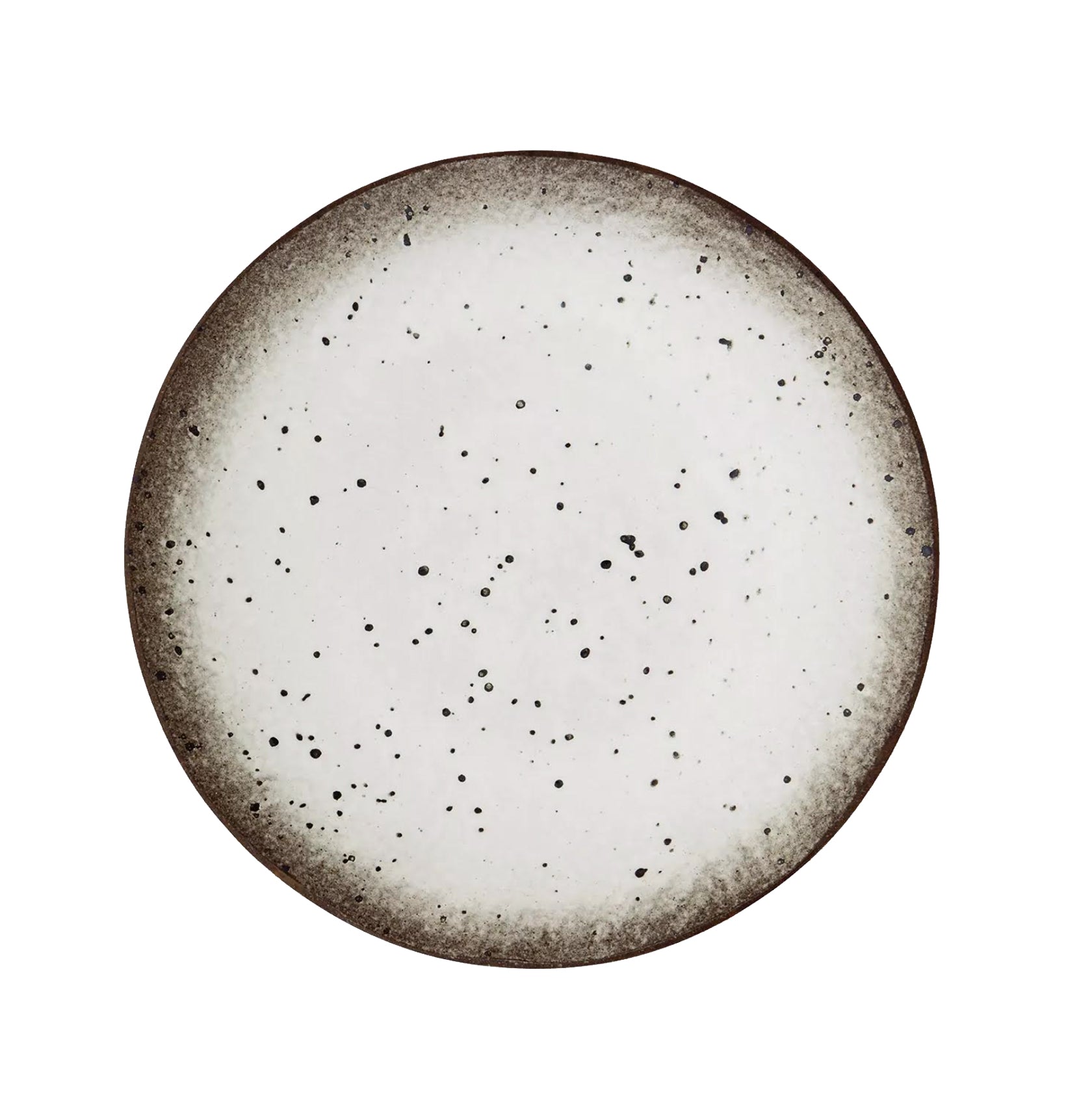 White and Brown Stoneware Dinner Plate