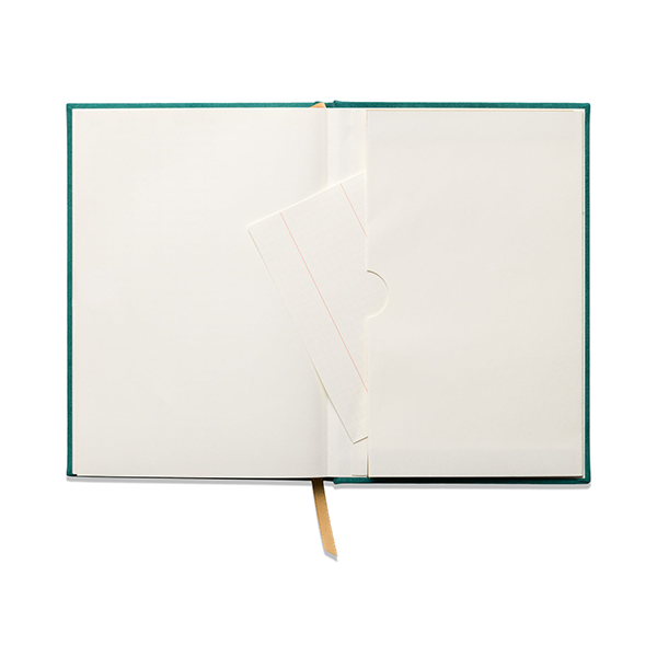 Hard Cover Suede Journal - Green &amp; Gold Linear Block
