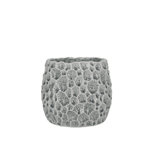 Grey Ceramic Crater Pot Cover