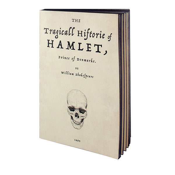 Cover of Hamlet handmade notebook from the Libri Muti Collection, featuring a soft cover and black hand-coloured slice, crafted in Florence, Italy.