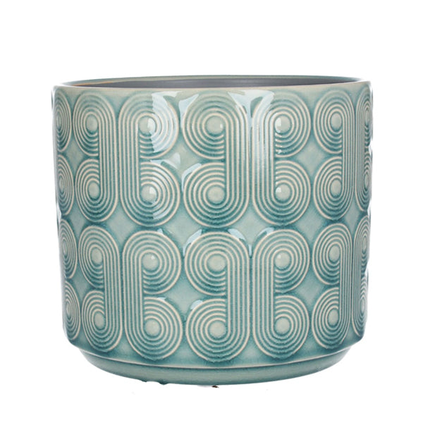 Blue Palmier Cearamic Pot Cover